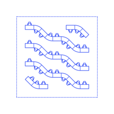 Layouts Open Offices System Curved Stepped Svg Line Art, Free Vectors File
